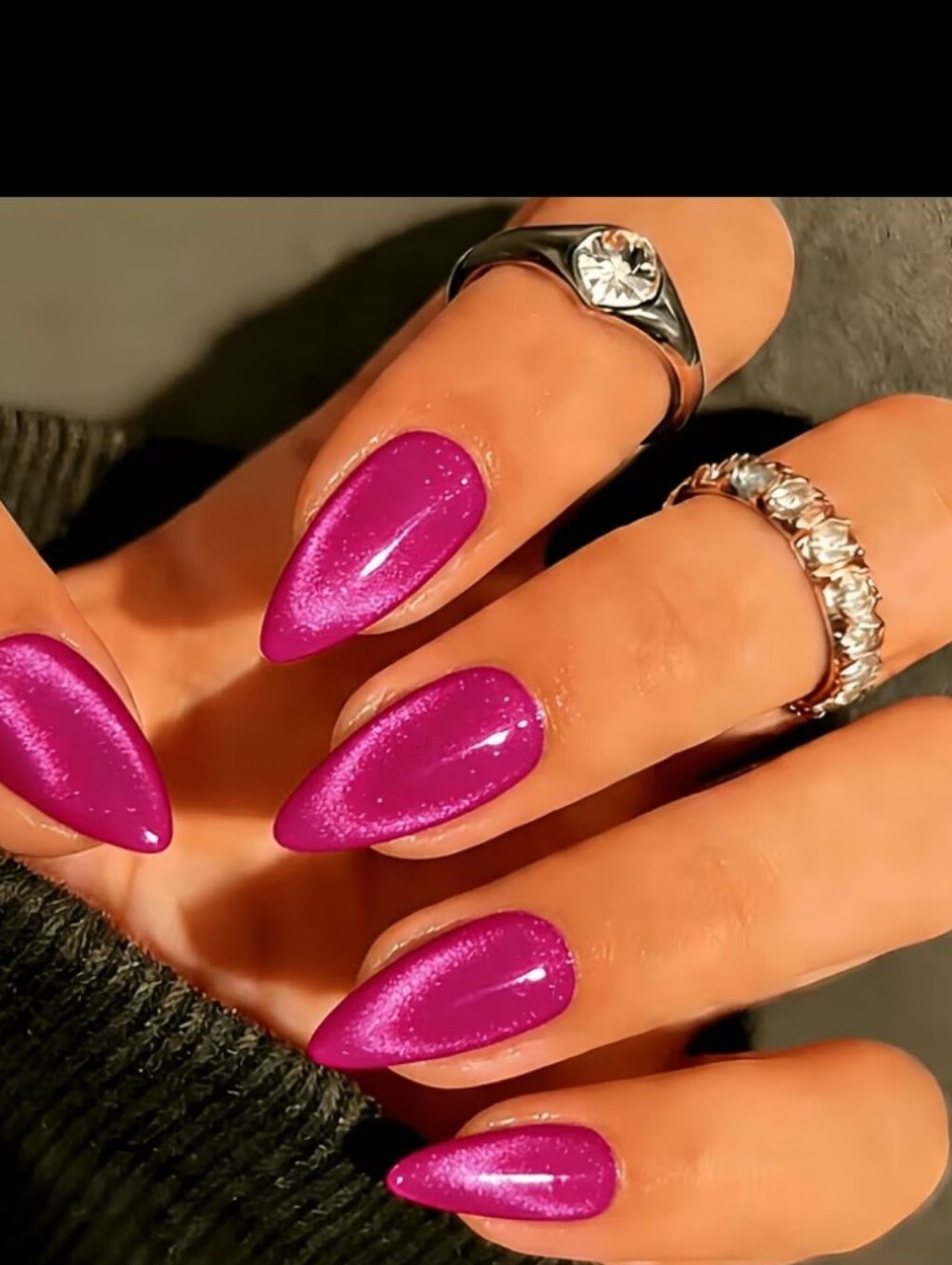 🔥3/$21 Magenta Shimmery Cat Eye Press On Nails
